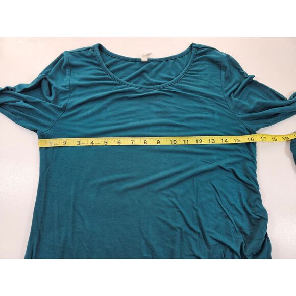 Pink blush size small teal maternity ruched side stretch long sleeve midi LOOK # - Picture 8 of 8